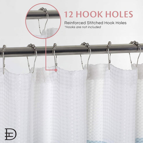 Dainty Home Waffle Weave Shower Curtain - Ombre Striped Pattern in Blush 70" x 72" - Water Resistant Polyester Blend, Washable Shower Curtain - Pe...