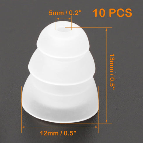uxcell Replacement Earbuds Tips, Soft Silicone Earpads with Three Flanges Noise Reduce Eartips for Earphone, 10pcs 5mm Inner Hole Ear Cushion Earp...
