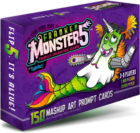 Frankenstein Monsters Drawing Game for Creative Family Fun! 150 Art Prompts Cards to Doodle Monster Mashup Artwork! Gift for Artists Kids, Teens t...