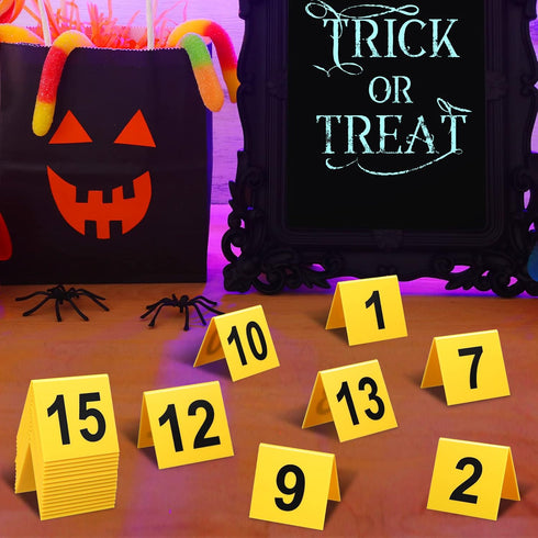 15 Pcs Evidence Markers Crime Scene Markers Tents Crime Scene Decorations Crime Scene Markers Mystery Decorations for Kids Adults Detective Game M...