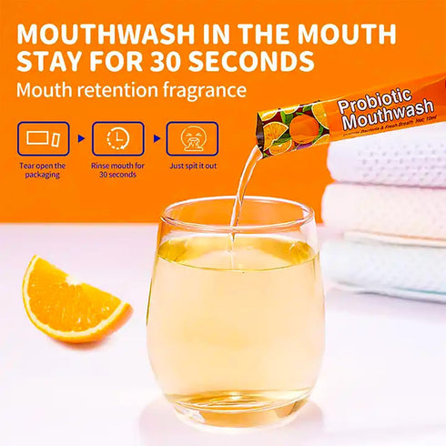 Probiotic Mouthwash Removes Tooth Stains Soft Cool Mouth Feeling Protect Clean Deodorant Teeth 0.11fl.oz X 20pcs (Grape - Repair Gums & Fresh Brea...