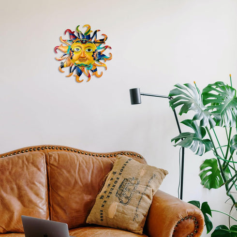Metal Sun Outdoor Wall Art Decor, Sun Face Metal Wall Sculpture Sun Wall Art for Home Wall Decoration Living Room, Bedroom, Outside Decor for Yard...
