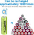Henreepow Rechargeable AA Batteries, Ni-MH Double A Solar Batteries High Capacity 1.2V Pre-Charged for Outdoor Solar Lights, String Lights?Pathway...