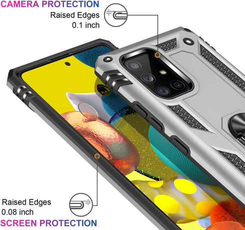 LUMARKE for Galaxy A51 5G Case with Screen Protector,Pass 16ft. Drop Tested Military Grade Protective Phone Cover with Magnetic Ring Kickstand Com...