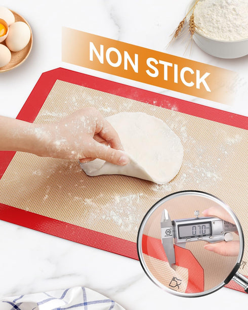 Silicone Baking Mat-Set of 5 (2 Half Sheet Mats + 2 Quarter Baking Sheets+ 1 9'' Oven Liner), Sopito Non Stick & Reusable Bakeware Mats for Cookie...