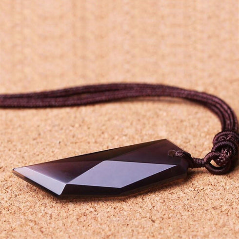 Wolentty Couple Distance Necklace Obsidian Wolf Tooth Amulet Spike Necklaces Gift for Men Women...