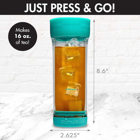 Primula Press & Go Iced Tea Brew Tumbler 16 oz, Teal...