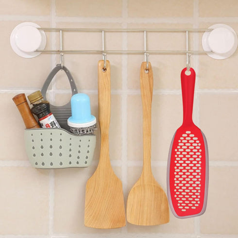EZ Kitchen Dish Squeegee Kitchen with Silicone Food Strainer Long Grips Non-Slip Scrapers for Pots, Pans, Bowls, and Countertops, 2-Pack, Red...