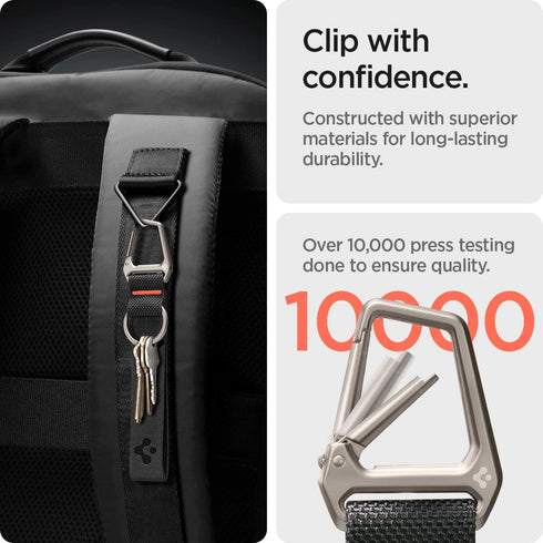 Spigen Life Carabiner Lanyard Keychain Strap for Keys ID Badge Wallet Holder and Everyday Carry Items Wrist Keychain Ring Carabiner - Black...
