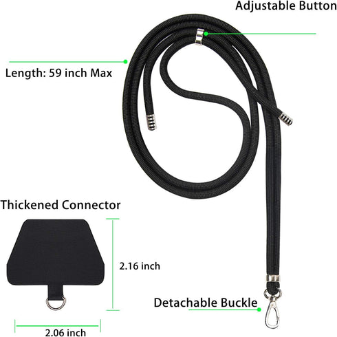 takyu Phone Lanyard, Universal Cell Phone Lanyard with Adjustable Nylon Neck Strap, Phone Tether Safety Strap Compatible with Most Smartphones wit...