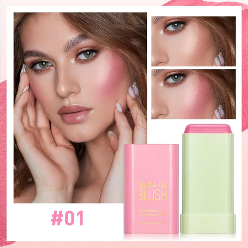Blush Stick for Cheeks - Cream Makeup Blush Wand, Solid Moisturizer Stick for Cheeks Tint, Natural Blendable Waterproof Korean Matte Long-Lasting ...