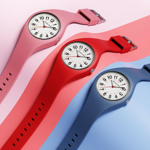GOLDEN HOUR Waterproof Sports Analog Unisex Watches for Nurse Medical Professionals, Students - Military Time Glowing Easy to Read Dial, Jelly Sil...