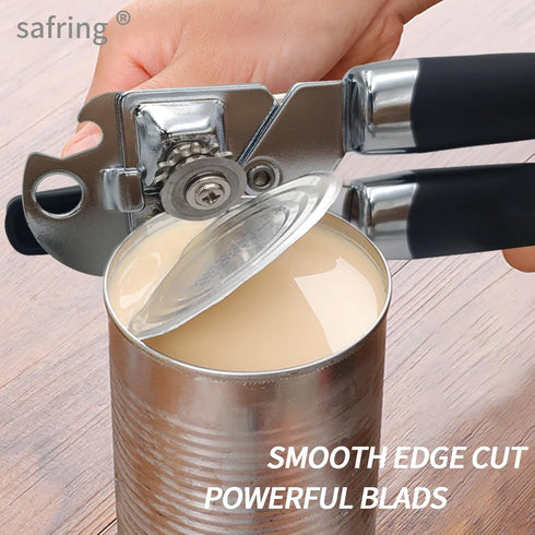 Can Opener Manual, Handheld Strong Heavy Duty Stainless Steel Can Opener, Comfortable Handle, Sharp Blade Smooth Edge, Can Openers with Multifunct...