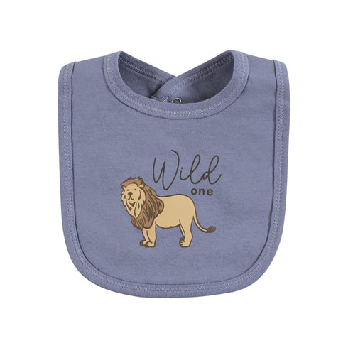 Touched by Nature Unisex Baby Organic Cotton Bibs, Classic Safari, One Size...