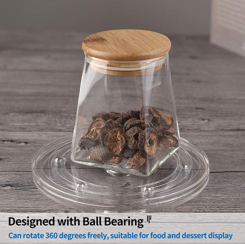 2 Pack 4 Inch Turntable Mini Turntable Organizer, Clear Rotating Tray Small Revolving Base, Acrylic Ball Bearing Turntable Plate for Kitchen Table...