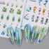 Sea Animals Nail Art Adhesive Sticker 3D Self-Adhesive Nail Decals Art Design Holographic Shell fish Jellyfish Nail Art Sticker Decoration for Wom...
