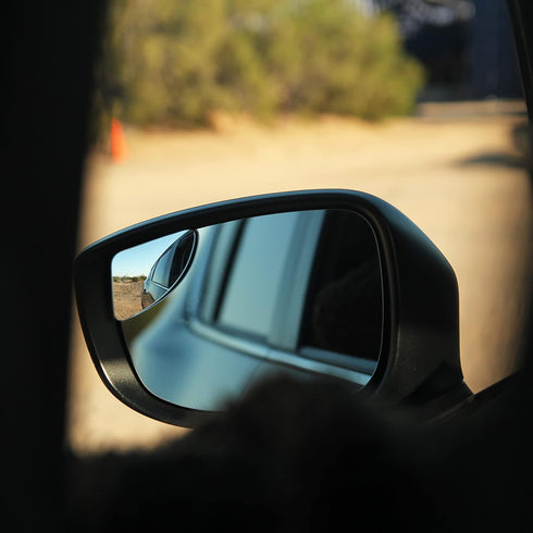 Blind Spot Mirrors for Cars - by Safe View Company - Change Lanes w Confidence - Made from Real Convex Glass - Long Lasting - Easy Peel & Stick (S...