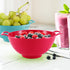 6-in Colander, Dual Handles, BPA-Free, Dishwasher Safe Compact Food Strainer for Fruits, Veggies and Pasta, 3-Cup Capacity, Red and Blue, 2-Pack...