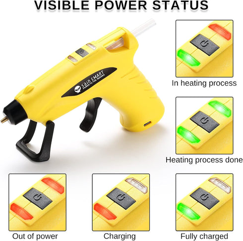 SainSmart Mini Cordless Hot Glue Gun with Anti-Drip Design and 20 Glue Sticks for Christmas Decorations, DIY, Creative Crafts & Arts, and Quick Re...