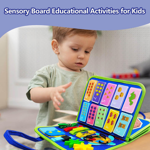 Toddler Busy Board Toys for Ages 2-4, Montessori Toys for 1 2 3 Year Old Boy and Girl, One Year Old Boy Birthday Gift, Educational Learning Busy B...