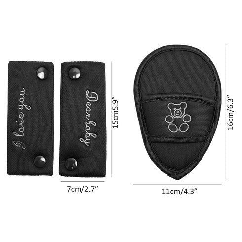 Shoulder Crotch Pad Set Compatible with Infant Seat Stroller High Chair, Harness & Strap Comfort Cushion (Small Size)...