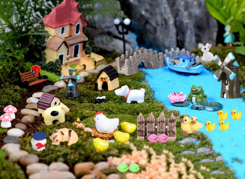 123 Pcs Fairy Garden Accessories, Fairy Garden Accessories Outdoor, Miniature Figurines, Garden Decorations, Fairy Garden Kit Miniatures for Terra...