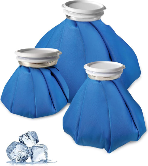 Ice Pack Bags for Injuries Reusable, Ice Bag Reusable 3 Packs Hot Water Bag for Pain Relief, Hot & Cold Therapy Cold Pack, Leak-Proof Elastic Ice ...