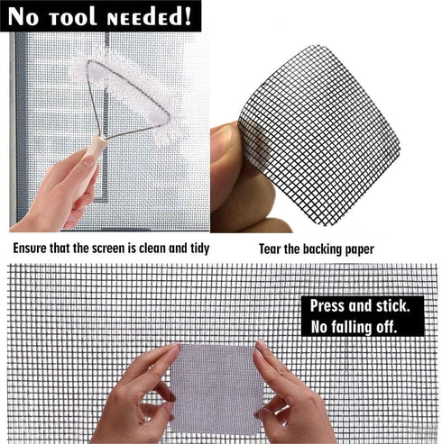 FLYZZZ Window Screen Repair Patches Big, Screen Door Repair Kit?Self-Adhesive Screen Kit Suitable for Repairing Holes&Tears (10Pcs)...
