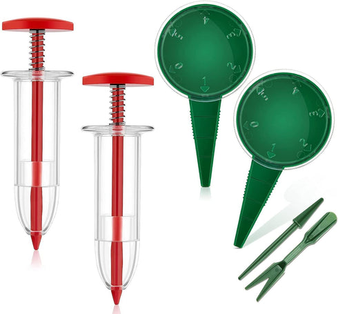 Mini Seed Planter Tool,New Mini Seed Spreader, Set of 6 Hand Held Garden Plant Seeds Planter, Adjustable Hand Sowing Seeder with 5 Dial Settings, ...