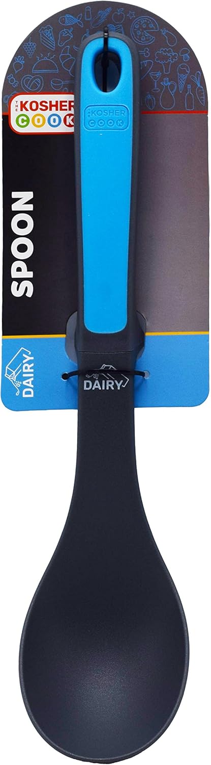 Dairy Blue Basting Spoon - Heavy Duty Silicone Mixing and Serving Utensil with Ergonomic Handle and Comfortable Grip For Cooking and Baking - Colo...
