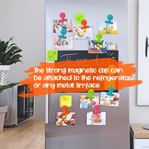 Magnetic Clips,16pcs Magnetic Metal Clips,Refrigerator Magnets Clips Whiteboard Wall Fridge Magnetic,Clip Magnets,Cute Magnets Metal Clip for Hous...