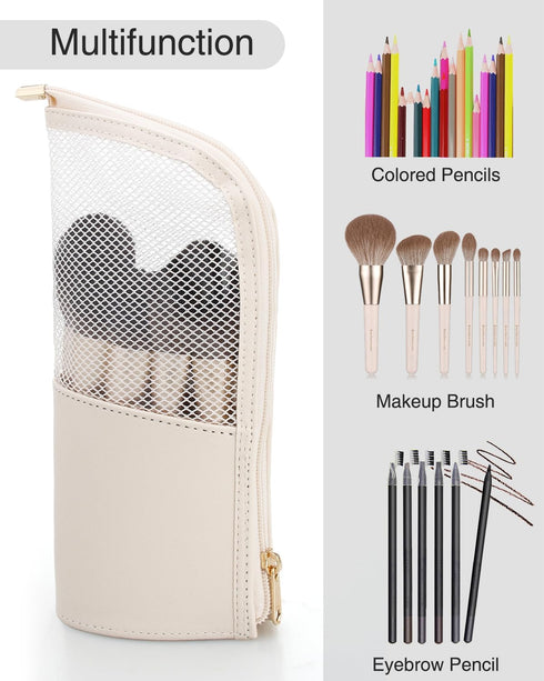 MONSTINA Makeup Brush Organzier Bag,High Capacity Portable Stand-Up Makeup Brush Holder,Professional Artist Makeup Brush Sets Case Waterproof Dust...