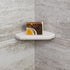 Questech Decor Shower Soap Dish, Lugged for New Construction, Corner Shower Shelf for Tiled Shower Walls, 5 Inch Geo Lugged Shower Corner Shelf, G...