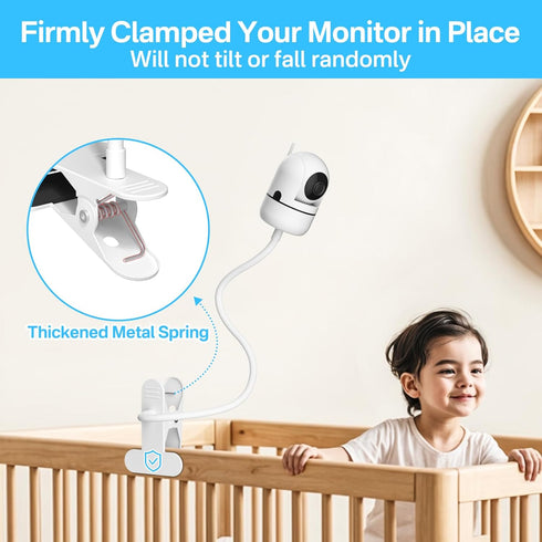 Flexible Clip Baby Monitor Mount for Hello Baby Monitor Mount HB65 / HB66 / HB6081 / HB6550 / HB6339 / HB6550 pro / HB40 - 19.4" Baby Monitor Hold...