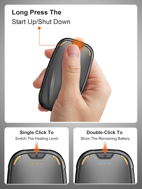 Hand Warmers Rechargeable 2 Pack, 5200mAh Rechargeable Heater, Portable Pocket Electric Hand Warmer, Reusable Handwarmers, Winter Christmas Hand-W...