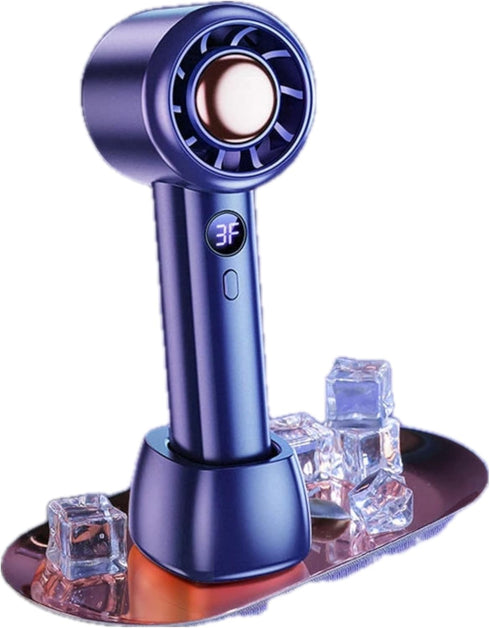 Portable Handheld Fan, Rechargeable, High Speed Turbo, 4 Speeds, Personal Mini Fan for Face, Men, Women and Kids, Dark Blue...