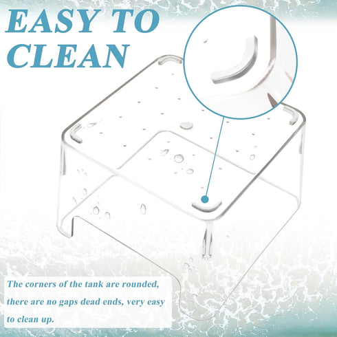 2 Pack Hermit Crab Water Tank, Hermit Crab Cage Accessories with Climbing Ramp Hermit Crab Aquarium Salt Water Pool for Small or Medium Hermit Cra...