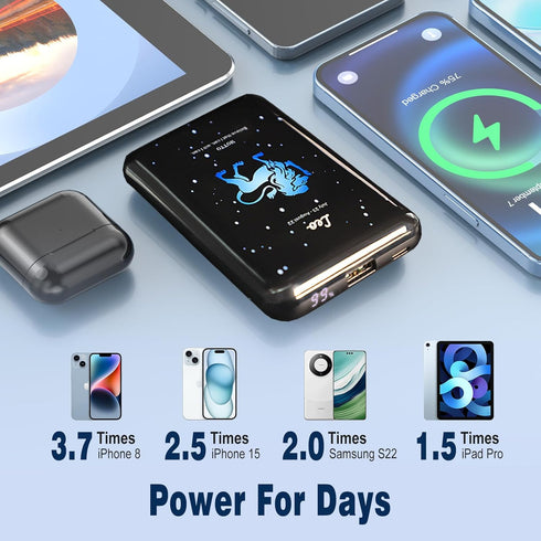 Mini Power Bank 10000mAh,Small Portable Charger USB C in/Output 22.5W Fast Charging,Best Gift for Various Festivals - Constellation Battery Pack f...