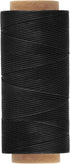 Mandala Crafts Black Flat Waxed Thread for Leather Sewing - 273 Yds 150D 0.8mm Polyester Leather Thread String Waxed Cord for Leatherwork, Beading...