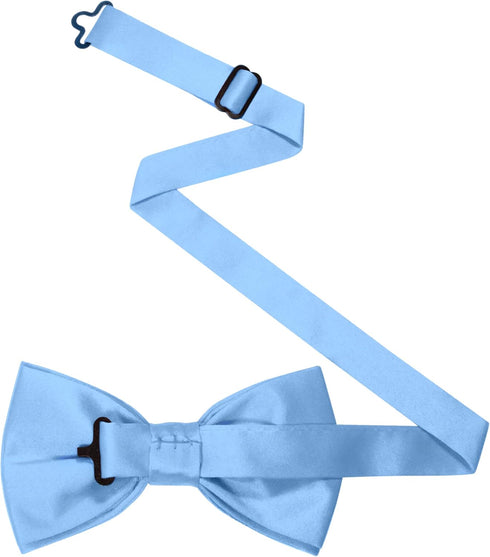 JEMYGINS Solid Color Pre-tied Bow Tie and Pocket Square Set for Men...