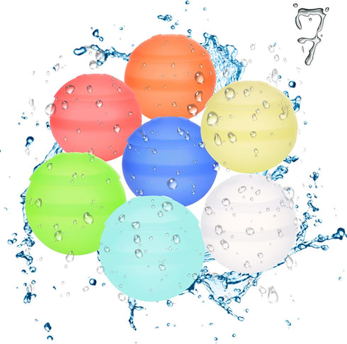 7/14/28 PC Reusable Water Balloons for Kids Adults, Silicone Refillable Water Balloons Self Sealing Water Balloons Quick Fill for Boys Girls Outdo...