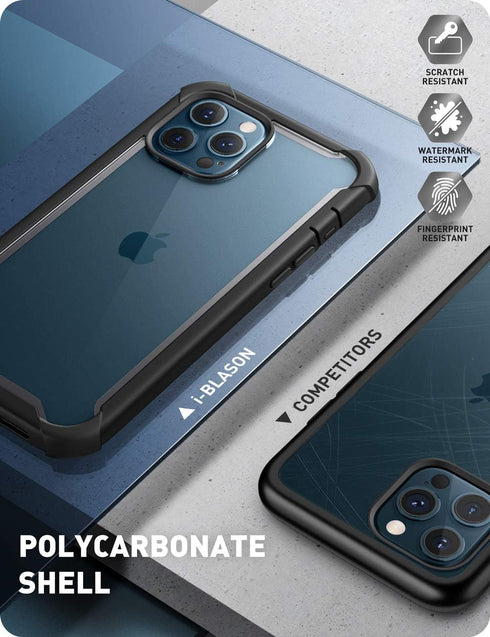 i-Blason Ares Case for iPhone 12 Pro Max 6.7 inch (2020 Release), Dual Layer Rugged Clear Bumper Case with Built-in Screen Protector (Black)...