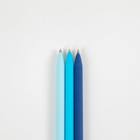 eco-friendly pen - crafted from 100% recycled paper, plastic-free, black Ink, pack of 10, Blue Lagoon set...