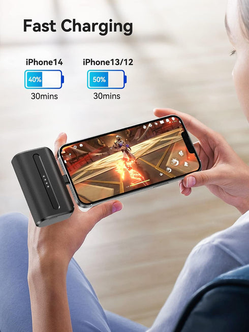 NEWDERY Mini Portable Charger for iPhone, 6600mAh Fast Charging Power Bank, Small Travel Battery Pack Compatible with iPhone 13/14/11/12 Pro Max/i...