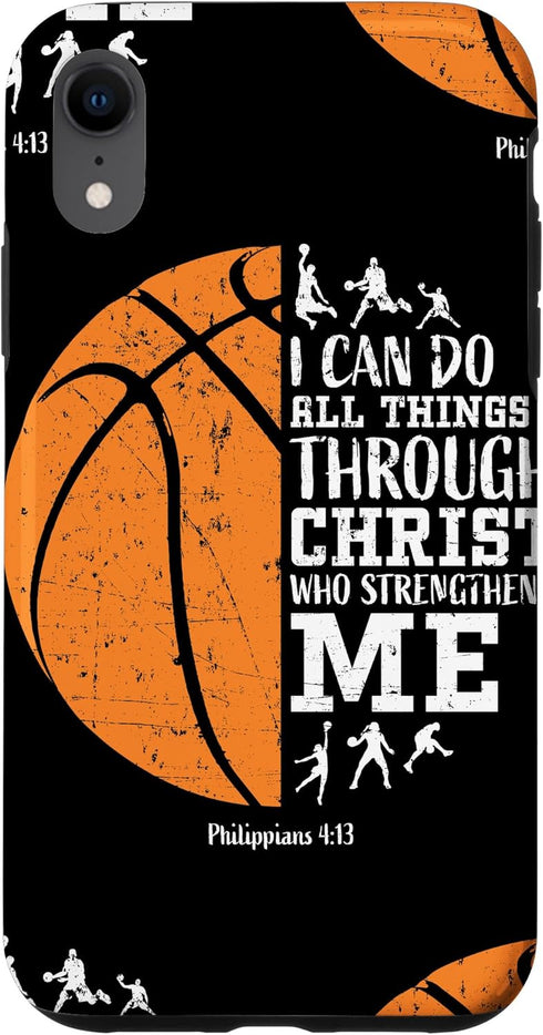 iPhone XR Basketball Phone Cases Teen Boys Kids Gifts Philippians 4 13 Case...