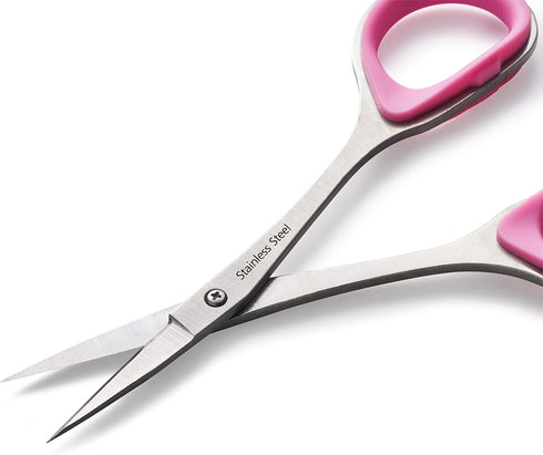 Beaditive Sewing and Embroidery Scissors Set (2 Pc.) Curved and Straight, Sharp, Stainless-Steel Design | Precision Tips, Ergonomic Rubber Handle ...