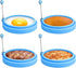 HengLiSam Silicone Egg Rings - 4 Inch Food Grade Cooking Rings, Non Stick Fried Egg Mold, Blue, 4 Pack...