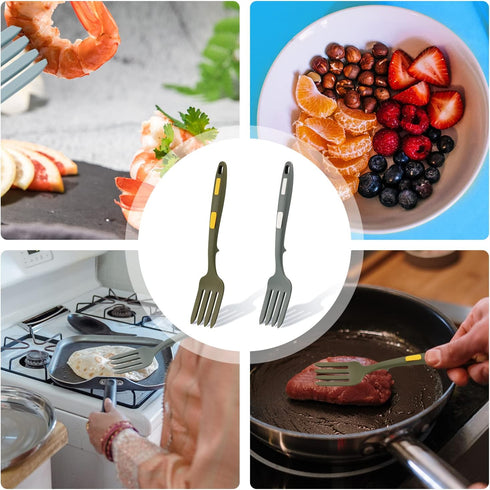 2pcs Silicone Flexible Forks, Large Silicone Cooking Fork Heat Resistant, Multifunctional Nonstick Blending Fork for Cooking Utensil for Kitchen S...