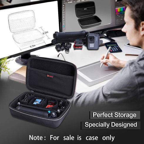XANAD Hard Case for GoPro Hero 12/11/10/9 / 8/7 / 6/5 / MAX or Insta360 GO 3 Waterproof Digital Action Camera,Fit 8.5'' X 5.5'' X 2'' Camera,with ...