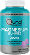 Qunol Magnesium Gummies for Adults, 200mg Magnesium Citrate Gummies, High Absorption Magnesium Supplement, Supports Nerve Health, Bone Health, Mus...